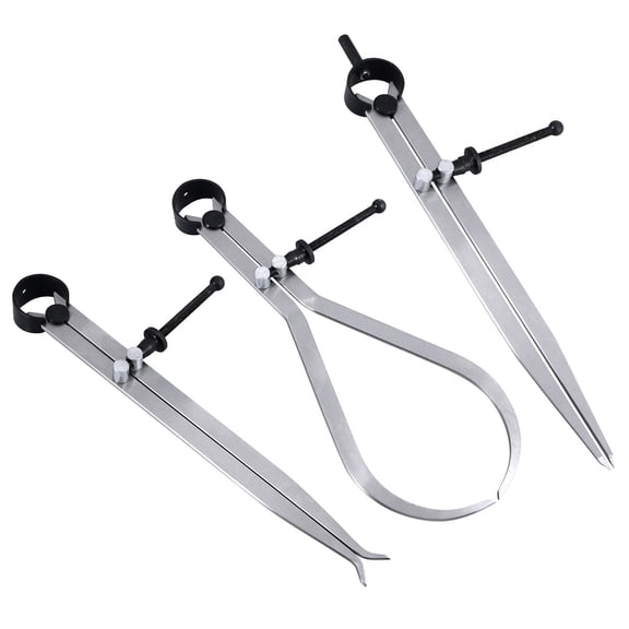 QIFULL 3 Pcs Spring Divider Caliper Set for Fine Adjustment with Carbon Steel Silver for Engineers
