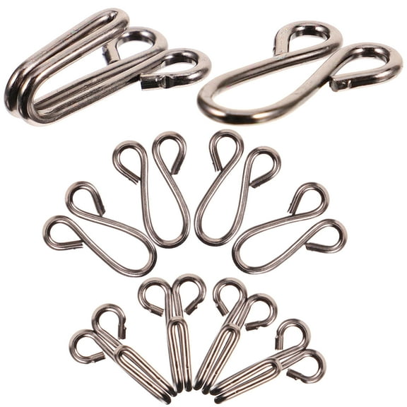 QIFULL 30Pcs Clothing Hooks Metal Sewing Hook and Eye Closure Replacement for Bras and Skirts