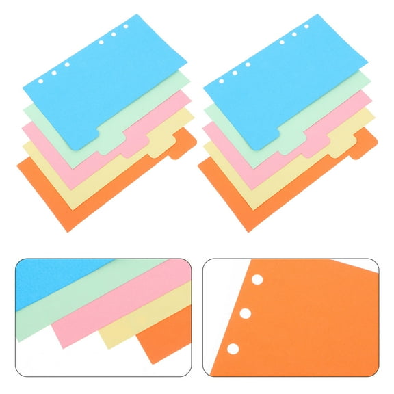QIFULL 30 Pcs Colored Index Divider Paper for Note Taking System Refill Pages Assorted Color Stationery