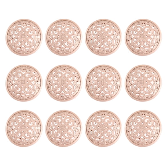 QIFULL 30Pcs Rose Gold Metal Button for Coat Hollow Sewing Fastener Decorative DIY