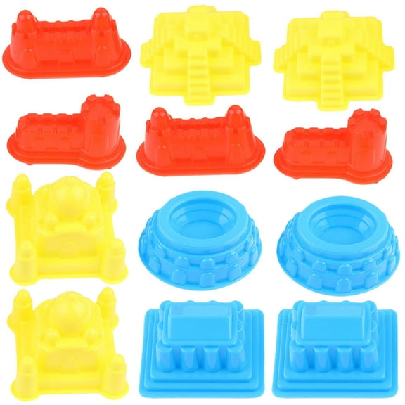QIFULL 30pcs Assorted Color Sand Castle Molds Thicken Plastic Fun Playtime