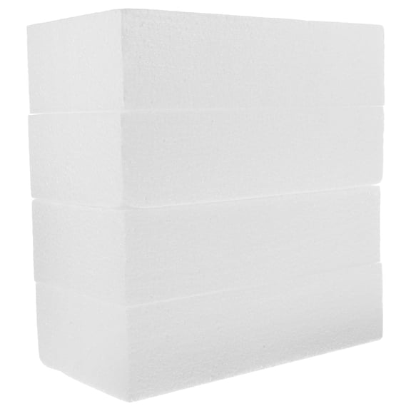 QIFULL Foam Blocks Qifull 4Pcs White Craft Supplies for Decoration and Art Projects