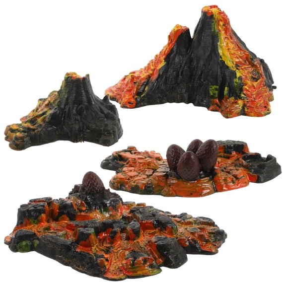 QIFULL 4Pcs Decorative Plastic Volcano Models for Garden Landscaping and Aquarium Hiding Cave