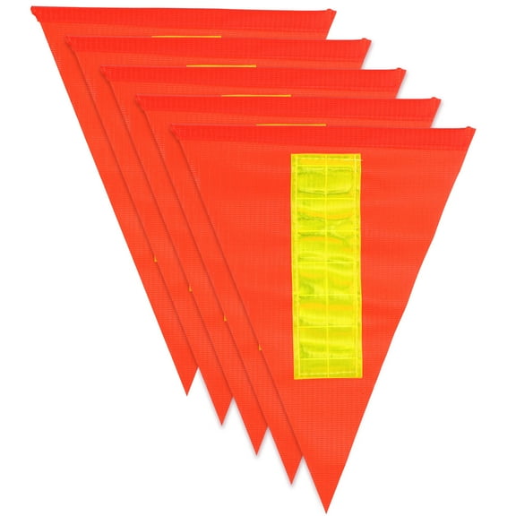 QIFULL 5Pcs Red Reflective Bike Warning Flags Portable Durable Flags for Cycling Safety Decoration