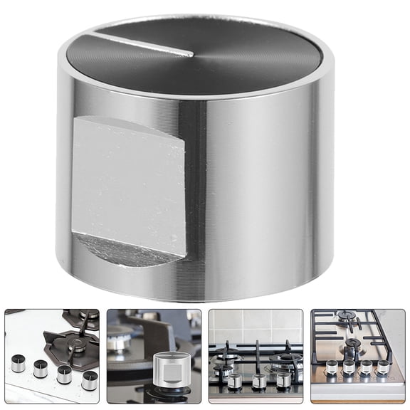 QIFULL 5Pcs Camper Gas Stove Knobs Plated Silver Metal Replacement Fits Various Embedded Gas Stove Models