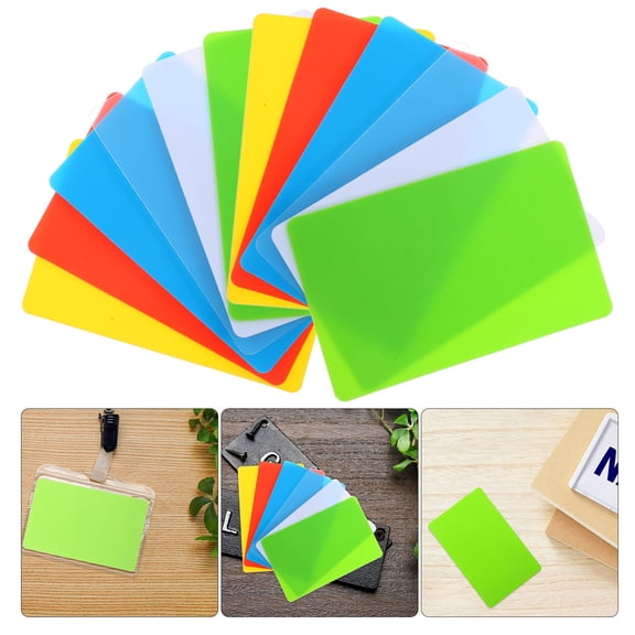 QIFULL 60Pcs Multi Color Plastic Cards for Work Id Name Badges Business and Membership Printing