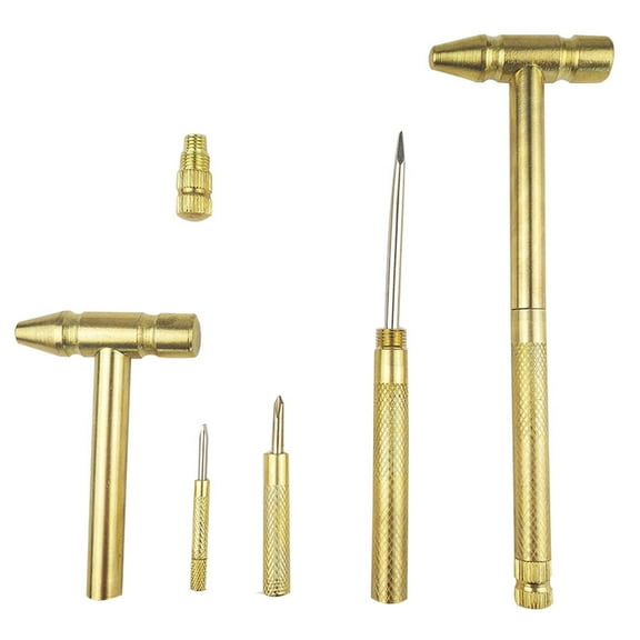 QIFULL Golden 6 in 1 Screwdriver Set with Vanadium Steel Bits for Electronics and Daily Maintenance Use