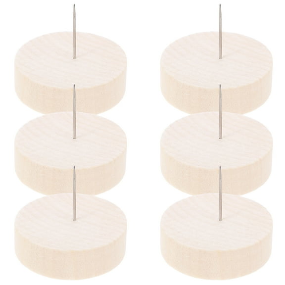 QIFULL 6Pcs Doll Base Wooden Holder for Small Objects and Felting Dolls Display