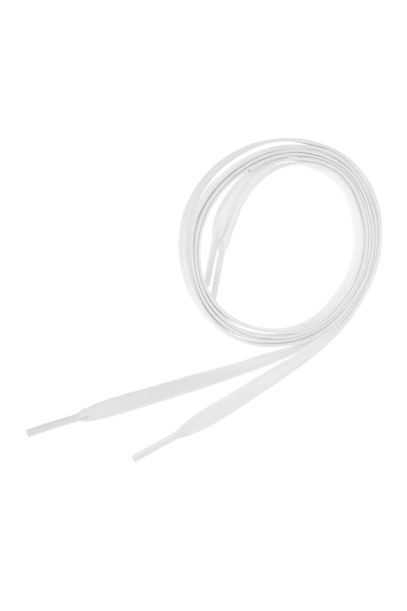 1Pair Cotton Waxed Shoelace Flat Design for Casual Shoe Tie in White Color