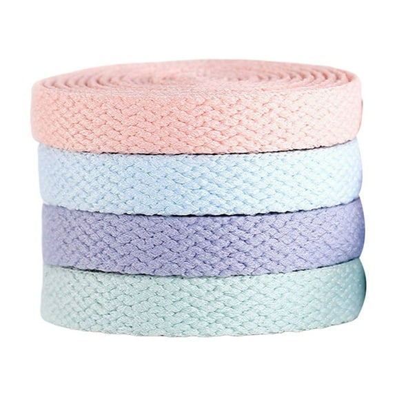 QIFULL 8Pcs Flat Shoelaces Casual Polyester Shoe Strings for Sneakers Assorted Color 140Cm