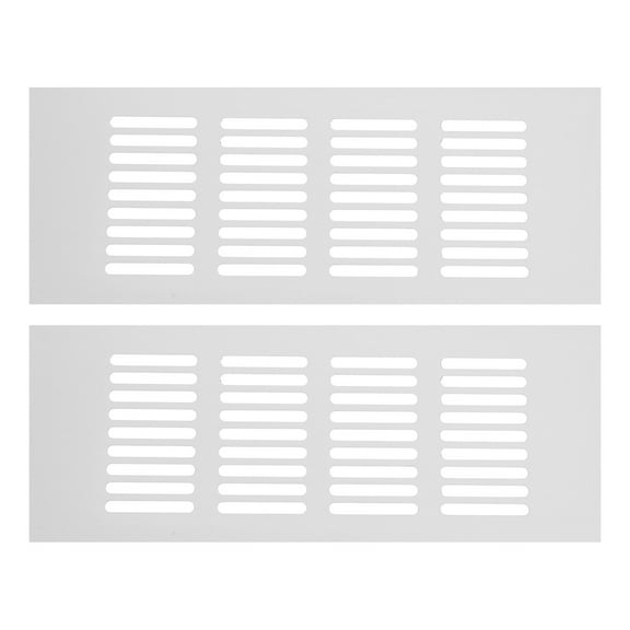 QIFULL 2Pcs Plated Silver Aluminum Alloy Furniture Vent Grille for Home Cabinet Airflow