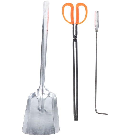 QIFULL 1Set Fireplace Tools Set with Iron Fire-Poker and Shovel for Home Coal Ash and Bbq Use