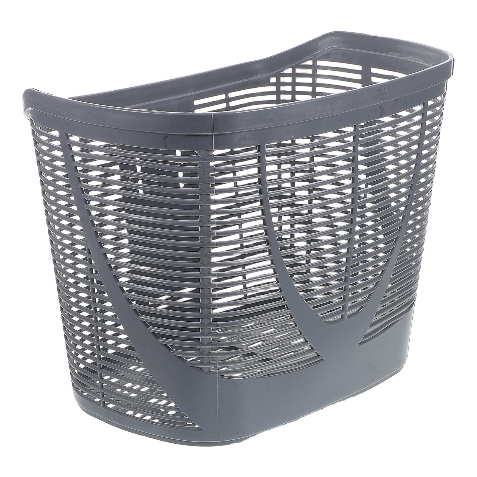QIFULL Detachable Grey Bike Basket Front Handlebar Plastic Basket for Carrying Groceries and Personal Items