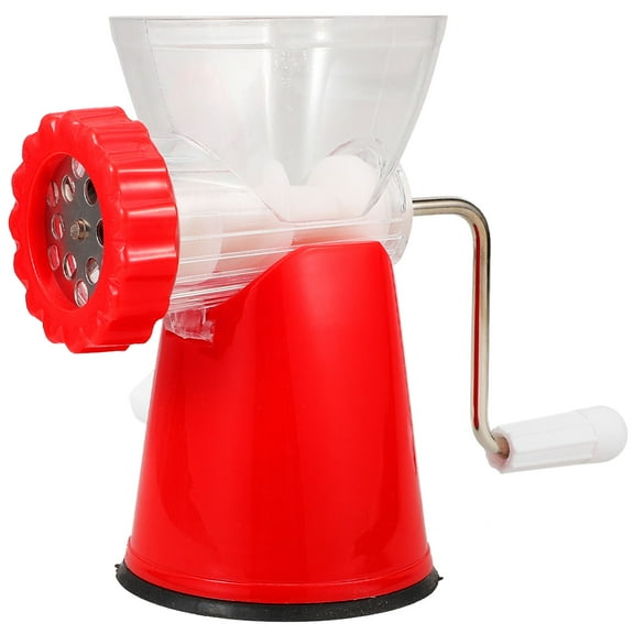 QIFULL Red Manual Meat Mincer with Sausage Stuffer for Easy Food Chopping and Mixing
