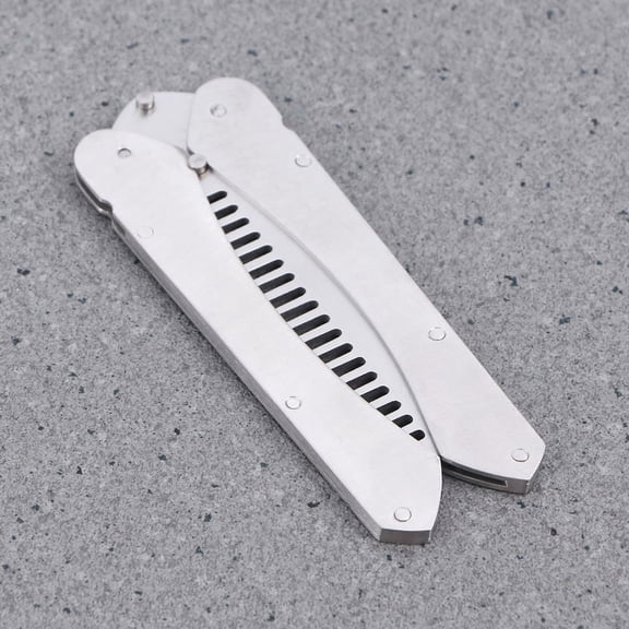 QIFULL Combs for Men 1Set Stainless Steel Folding Anti Static Beard Grooming Tool Barber Salon Travel