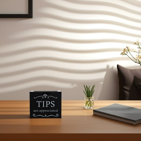 QIFULL Black Acrylic Tip Box for Party Raffle Donation and Money Storage Container