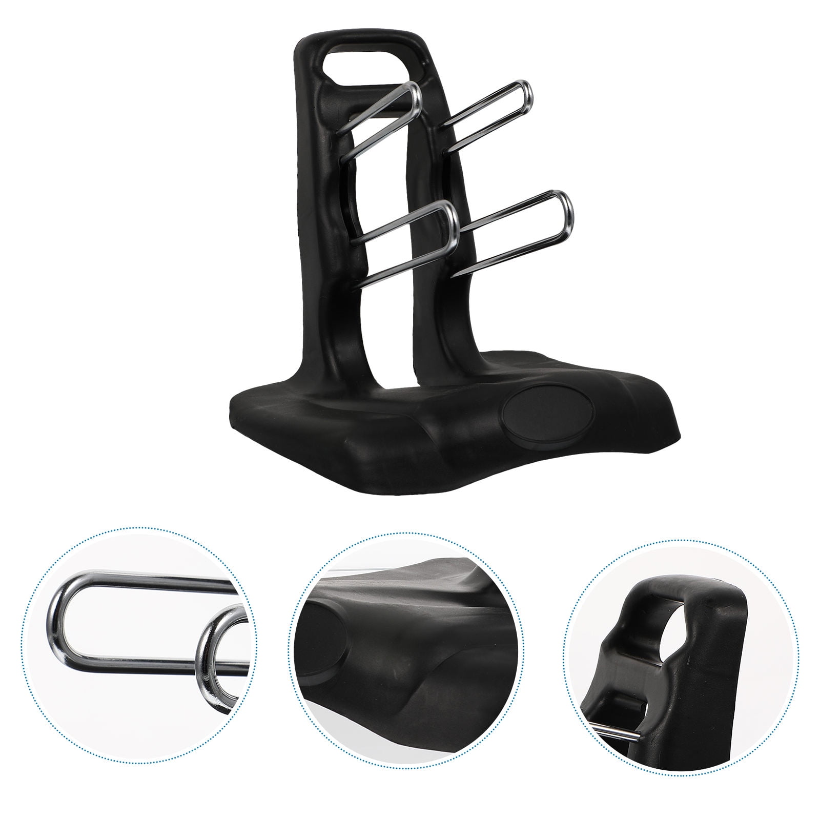 QIFULL Compact Black Dumbbell Holder 3 Layer Storage Rack with Non Skid Tripod Design for Home Use