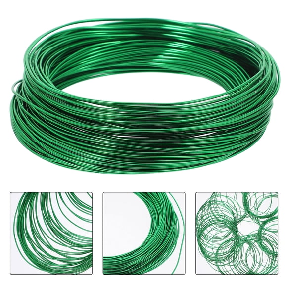 QIFULL Flexible Modeling Wire 1 Roll 394x0.04x0.04in Green Aluminum for Indoor Decorations