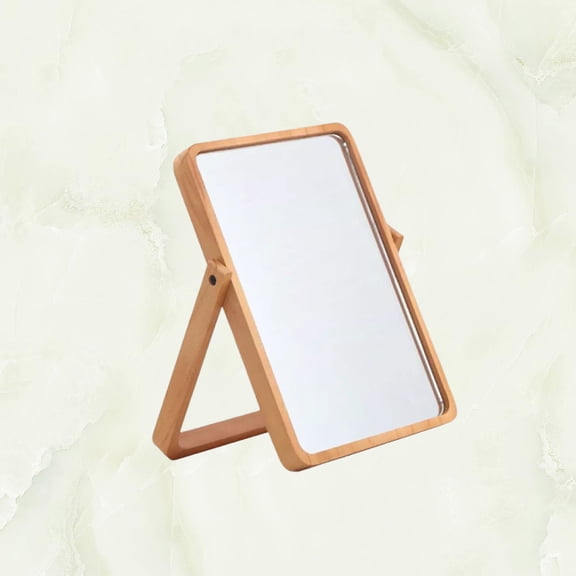 QIFULL Light Brown Makeup Mirror with Fill Light Single Sided Glass Clear Looking Mirror for Daily Use