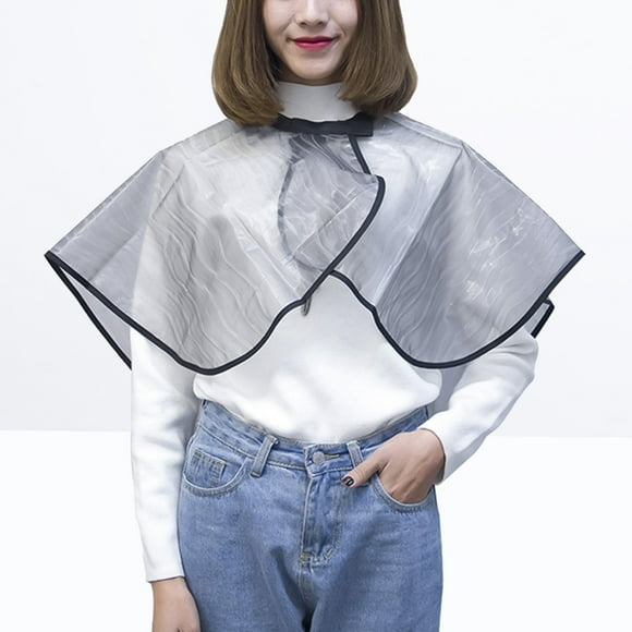 QIFULL Hairdresser Supplies Grey Cape Waterproof for Short Style Haircut 1Set