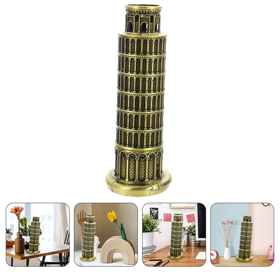 QIFULL Building Sculpture Tower Model Golden 1Set Home Decor for Lovers of Ancient Buildings
