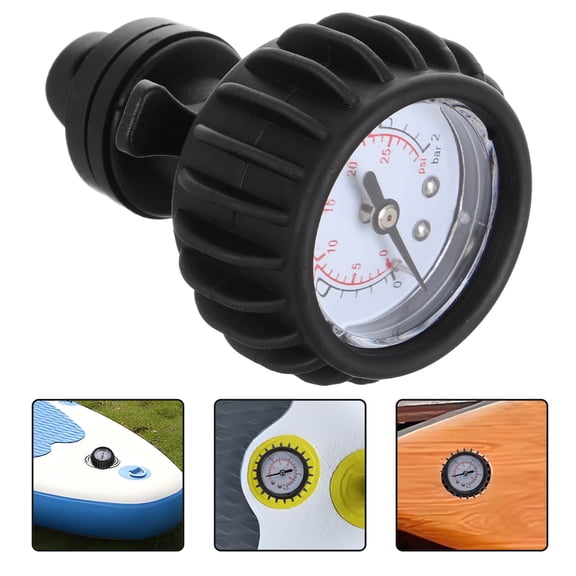 QIFULL Black Air Pressure Gauge for Inflatable Boats Kayaks and Surfboards with Clear Display