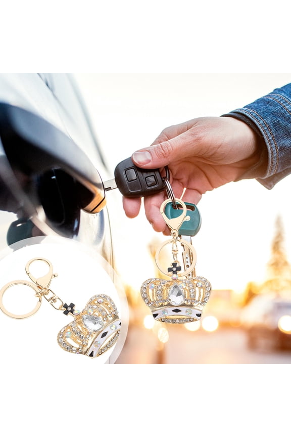 Jewelry Keychain Crown Shape Keychain Alloy Easy Key Identification 1Set