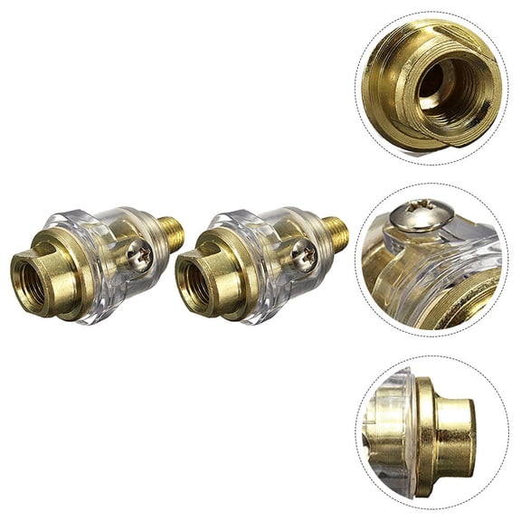 QIFULL Pneumatic Oiler, Golden, Durable Aluminum, Automatic Lubrication, Extends Tool Life 2Pcs