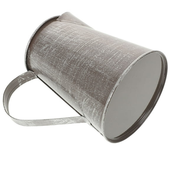 QIFULL Rustic Water Pitcher Decorative Pitchers for Home Decor Silver Iron Flower Vase Classic Style 1Pcs