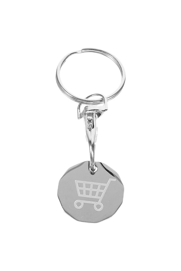 Metal Trolley Token Keyrings Stainless Steel 1Pcs