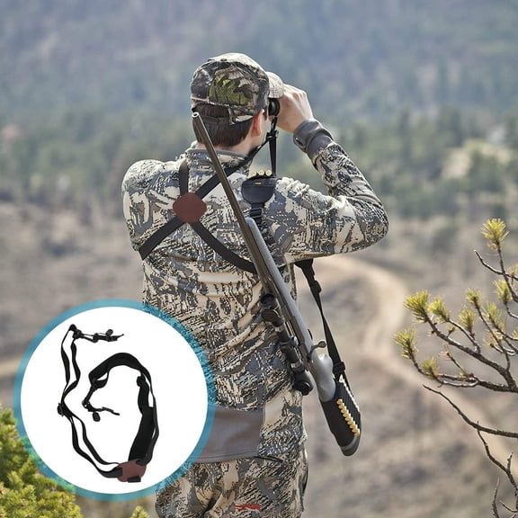 QIFULL Black Adjustable Binocular Chest Strap with Quick-Adjusters for Outdoor Hiking and Fishing