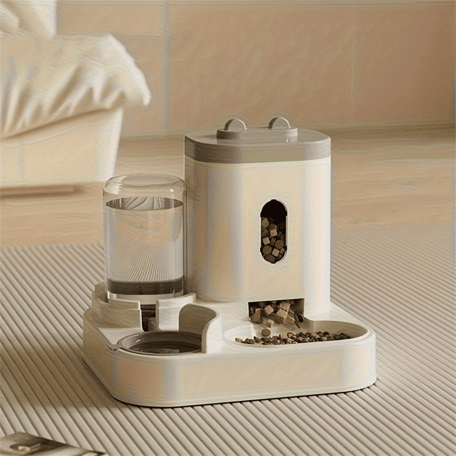 Gravity Cat Feeder And Water Dispenser, 2 In 1 Automatic Pet