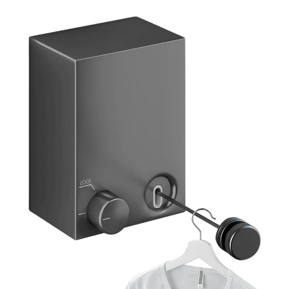 QIGEEKU Retractable Clothesline Indoor,Retracting Heavy Duty Clothes Drying Laundry Line,Wall Mounted Drying Rack Clothing Line,Retracting Hanging, Wall Mounted Stainless Steel Line,Black