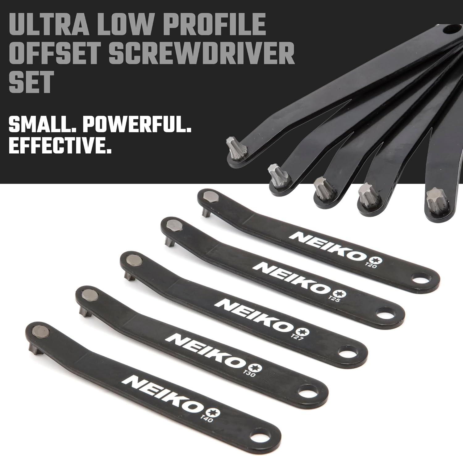 QIHE-01325A Ultra Low Profile Offset Screwdriver Torx Set, 5 Pc, Heavy ...