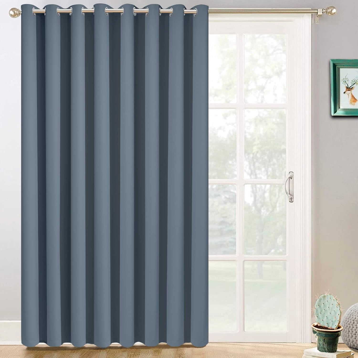 QIHE-100% Blackout Thermal Insulated Curtains, Noise Reducing Barrier