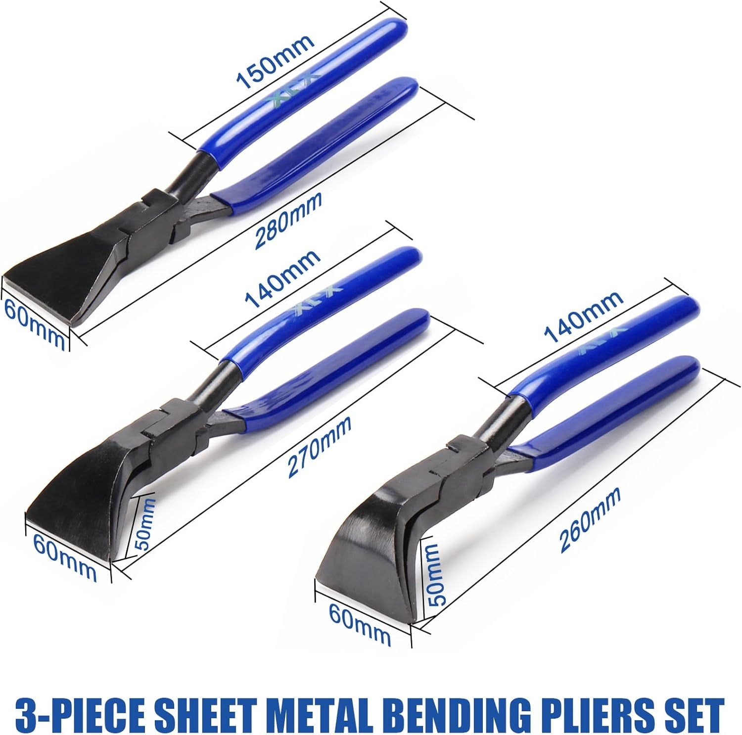QIHE-3-Piece Sheet Metal Hand Seamers, Bending Metal Hand Tools ...