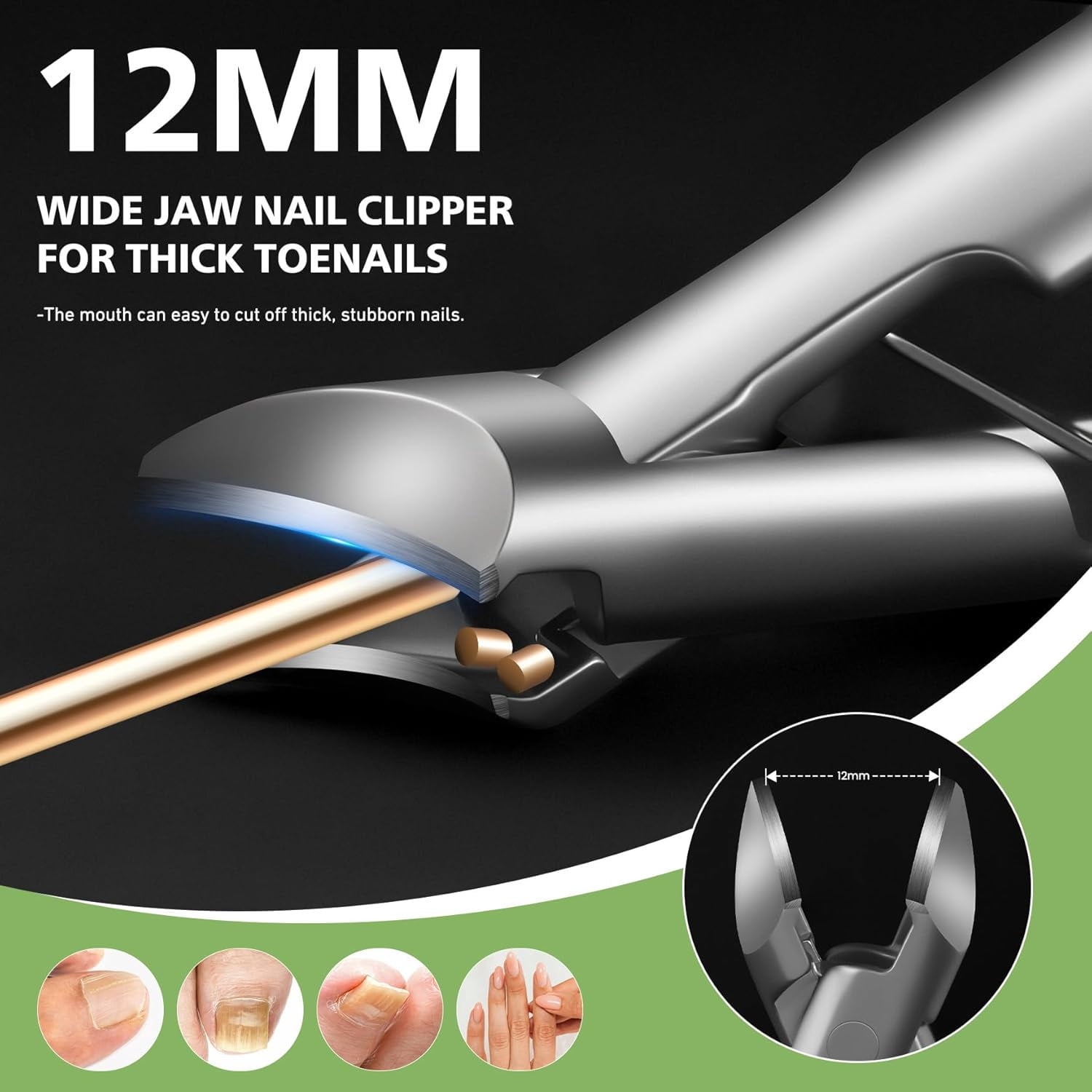 QIHE-BALUCA Slanted Blade Ingrown Toenail Clippers for Thick Toenails ...