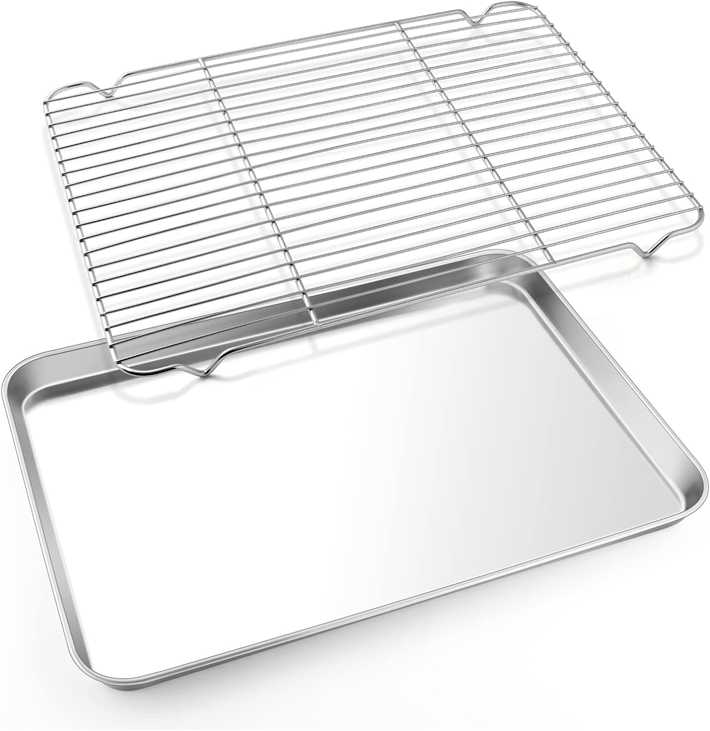 QIHE-Cookie Sheet with Rack Set, Half Sheet Baking Pan for Oven Cooking ...