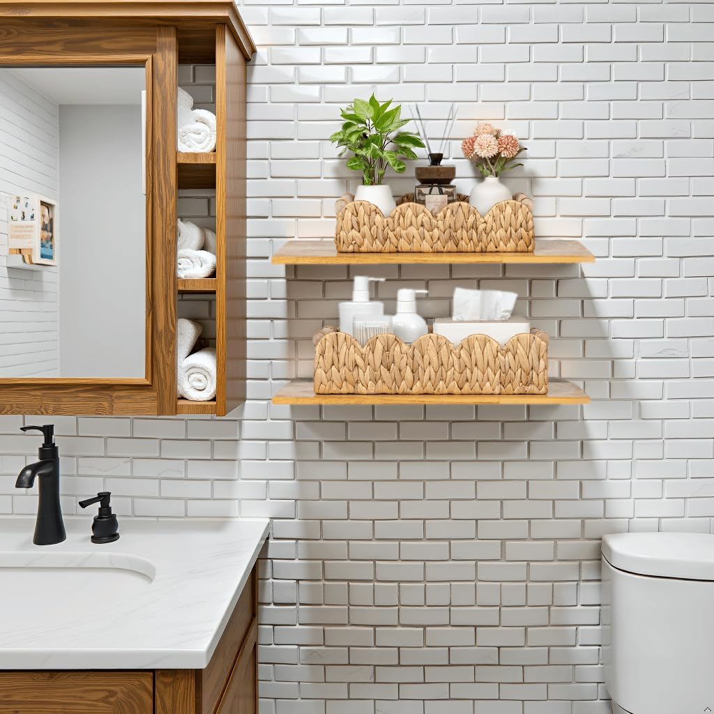 QIHE-Decorative Toilet Paper Storage Basket, Modern Farmhouse Home ...