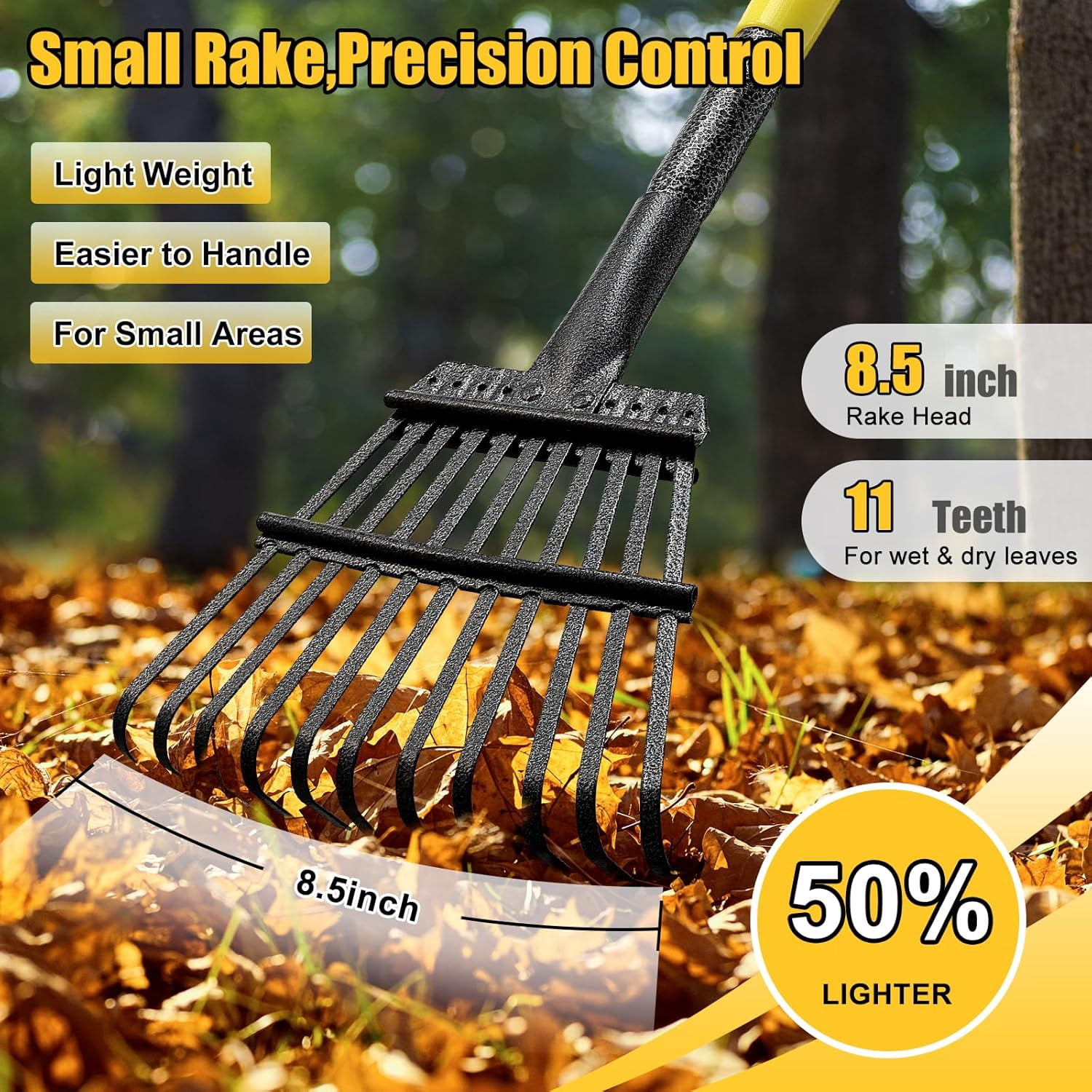 Wide Metal Rakes QIHE-Leaf Rake: 8.5