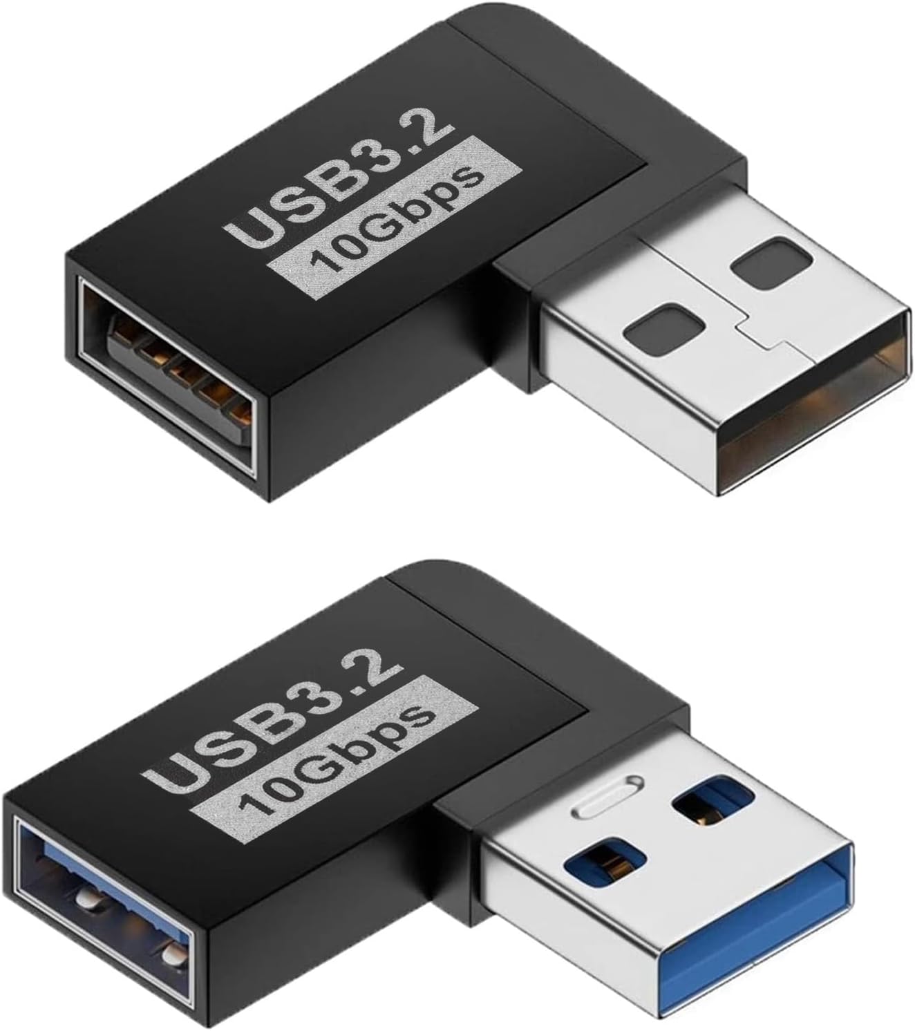 QIHE-USB 3.0 90 Degree Left Right Angle USB-A Male to Female Adapter ...