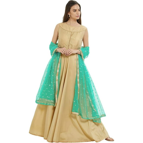 -Woman's Embellished Net Dupatta Scarf Shawl Wrap Soft Indian Bridal Wedding