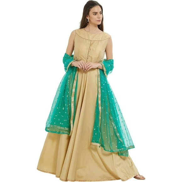 -Woman's Embellished Net Dupatta Scarf Shawl Wrap Soft Indian Bridal Wedding