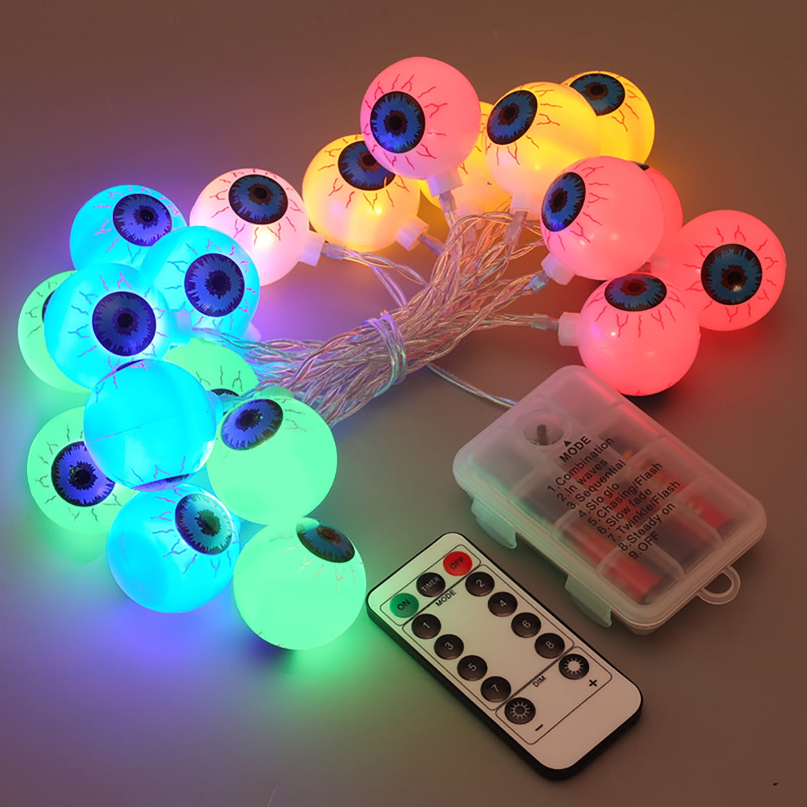 QIIBURR Battery Led Lights with Remote Halloween 20 Led Lighting