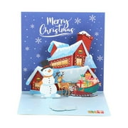 QIIBURR Christmas Cards for Gift Cards Christmas Greeting Card Holiday Blessing Childrens Message Card Christmas Three Greeting Card Paper Carving Thank You Christmas Cards
