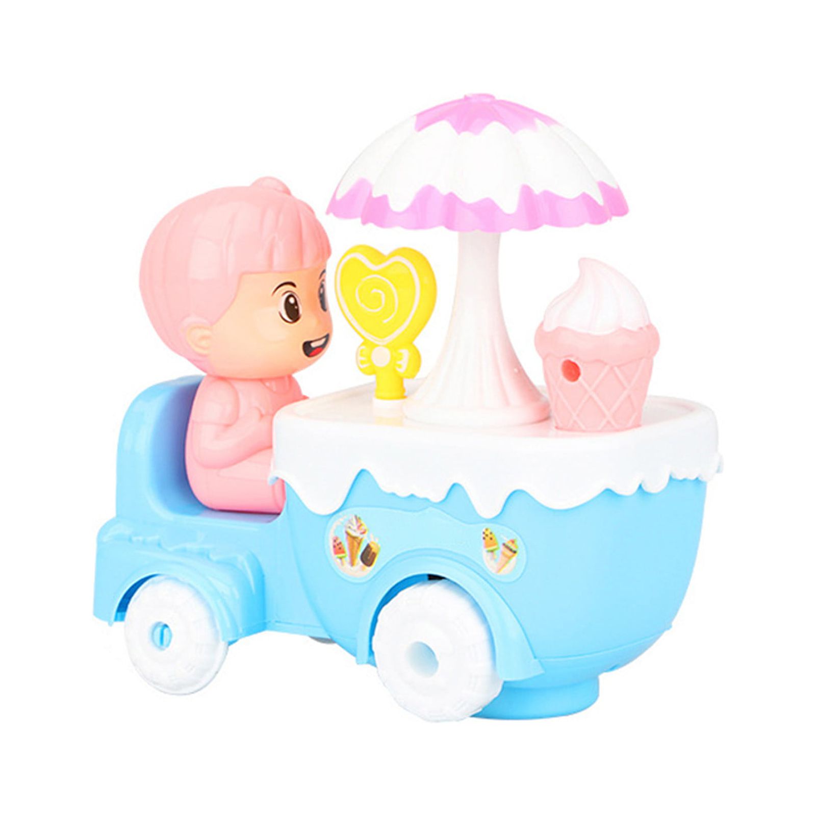 QIIBURR Ice Cream Truck Toy Funny IceCream Truck Lights and Music Toy