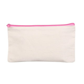 40 Pcs Canvas Makeup Bags Bulk Travel Cosmetic Pouch with Zipper Compact  Portable Small Traveling Zippered Toiletry Organizer Plain Blank Colored