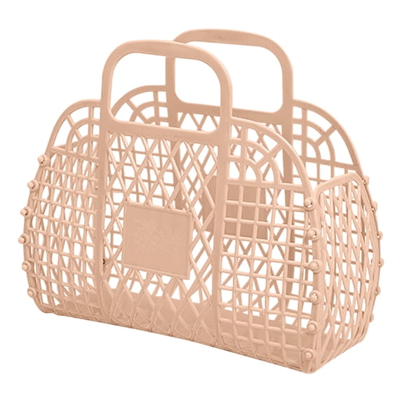 QIIBURR Plastic Storage Basket Small Plastic Basket Bathroom Hollowed Out Wash Storage Basket Bath Basket Plastic Bath Basket Foldable Mesh Hand Basket Bath Basket (24x21x9.5cm)