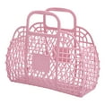 thumbnail image 1 of QIIBURR Plastic Storage Basket Small Plastic Basket Bathroom Hollowed Out Wash Storage Basket Bath Basket Plastic Bath Basket Foldable Mesh Hand Basket Bath Basket (24x21x9.5cm), 1 of 3