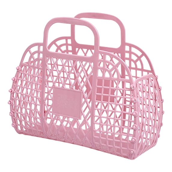 QIIBURR Plastic Storage Basket Small Plastic Basket Bathroom Hollowed Out Wash Storage Basket Bath Basket Plastic Bath Basket Foldable Mesh Hand Basket Bath Basket (24x21x9.5cm)